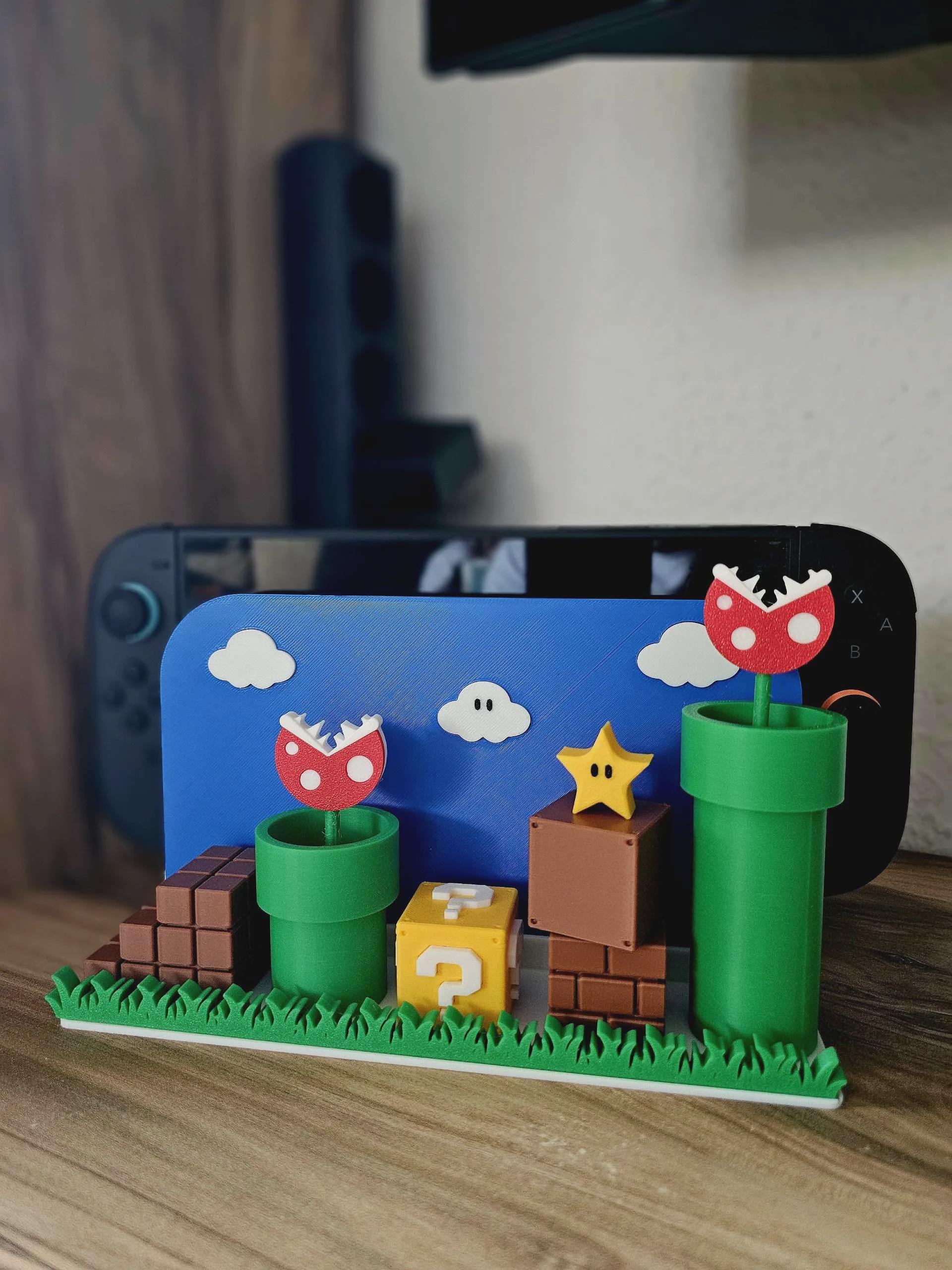 Super Mario-Inspired Nintendo Switch 2 Dock – 3D Printed Charging Stand for Nintendo switch 2 not OLED & Classic Models, Gamer Gift