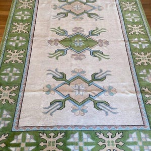 Oushak Style Hand Knotted Rug 4x6, 5x8, 6x9, 8x10, 9x12, 10x14 ft Handmade Rugs for Living Room, Antique Style Contemporary Runner Rug