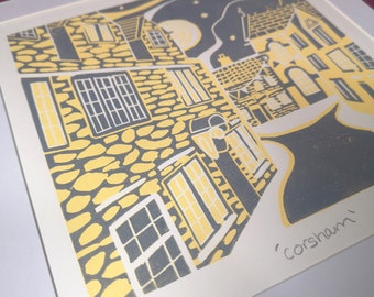 Corsham linocut print | original Limited Edition hand printed artwork