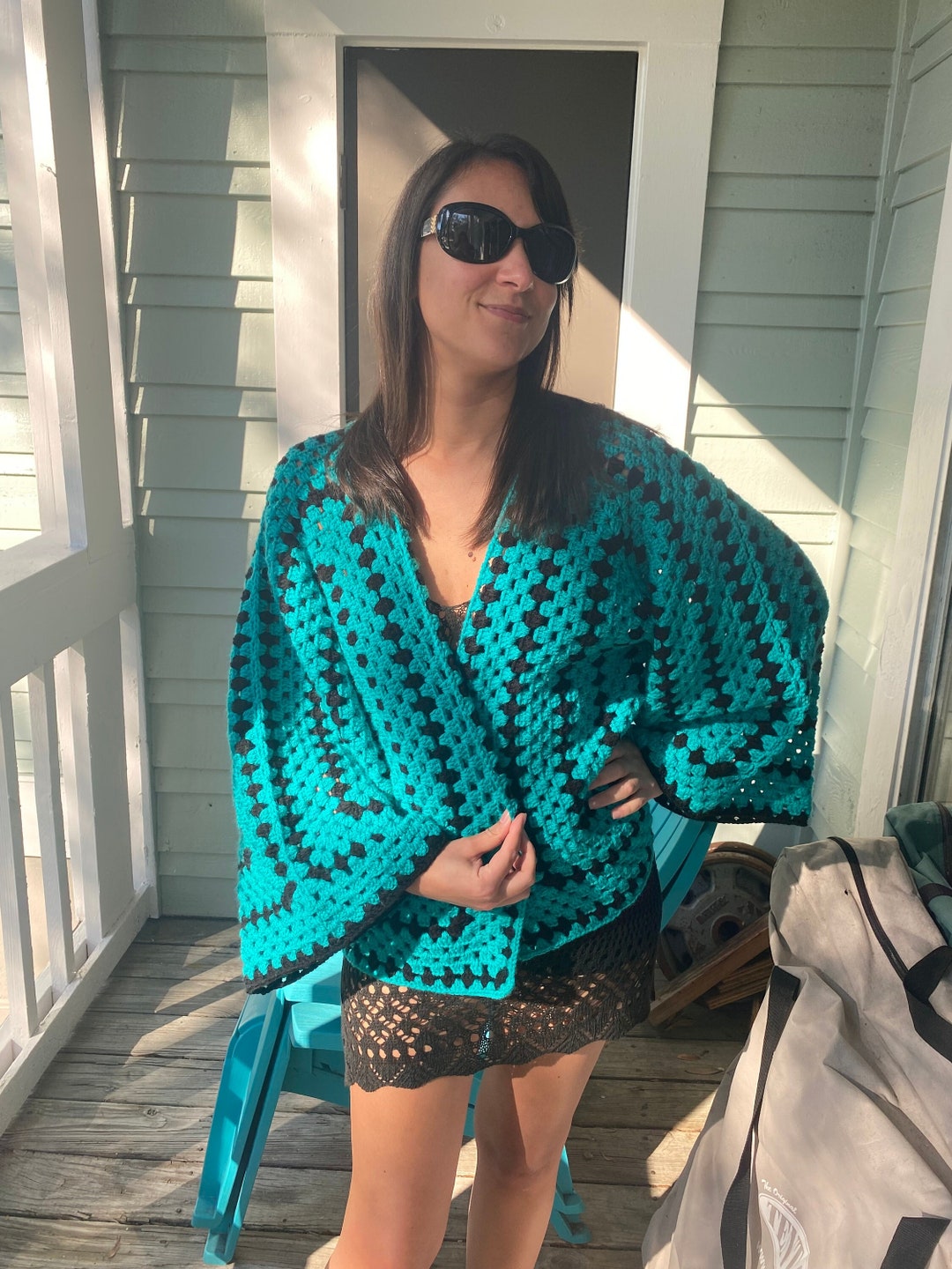 One Size Cardigans Wide Sleeve Crochet Cardigan One Size Fits Most - Etsy