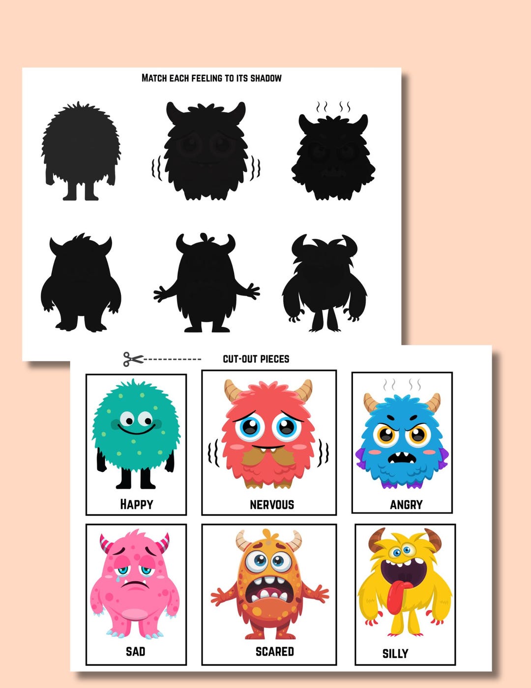 Feelings Matching Activity Printable | Toddler Preschool SEL Game ...
