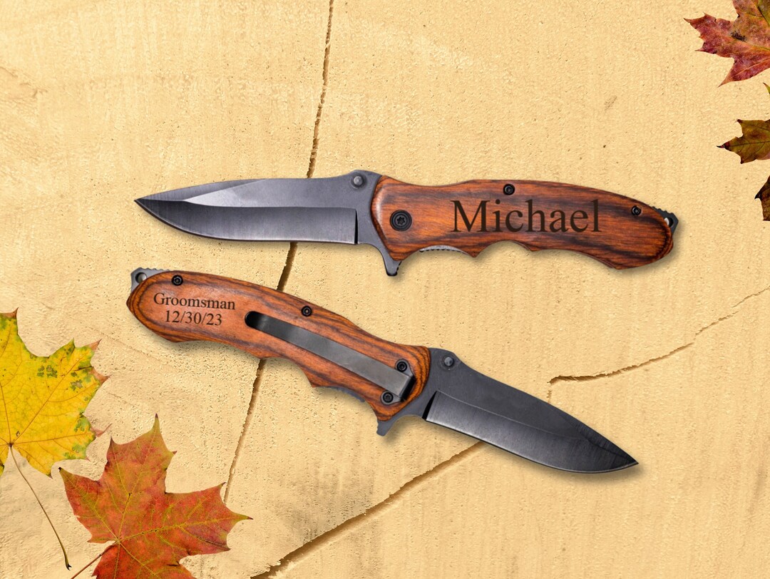 Custom Engraved Pocket Knife, Personalized Knife, Groomsman Gift, Dad