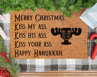 Christmas Vacation Doormat, National Lampoon Christmas Vacation, Clark Griswold Quote, Merry Christmas Kiss my Ass, Funny Christmas Mat