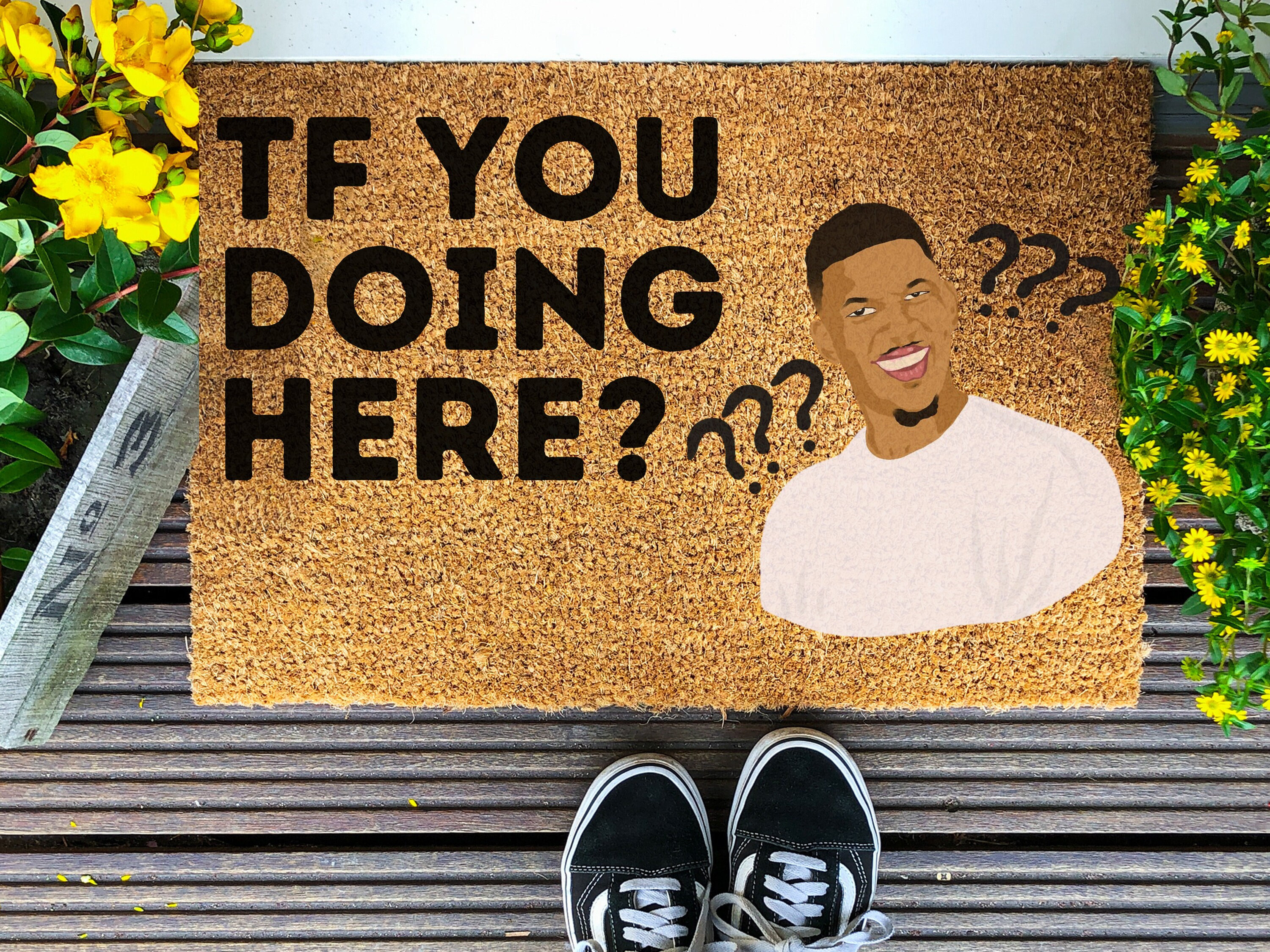 TF You Doing Here Door Mat Funny Meme Door Mat Nick Young Confused TF You Doing Here Door Mat Funny Meme Door Mat Nick Young Confused