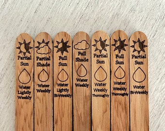 Eco-Friendly Custom Plant Care Markers Wooden Household Plants Care Tags Essential Plant Care Plant Sitter Gift
