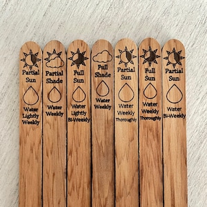 Eco-Friendly Custom Plant Care Markers Wooden Household Plants Care Tags Essential Plant Care Plant Sitter Gift