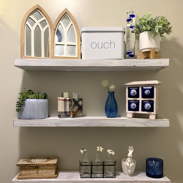 Floating Shelves White Etsy