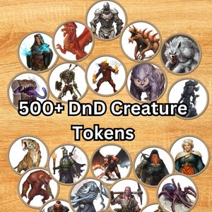 DnD Tokens Pack - 500+ hochwertige druckbare Token für Dungeons & Dragons - Roll20 - Dm-Tools - Ressourcen für Dungeon Master