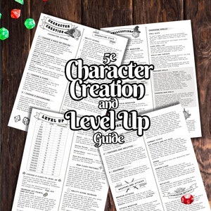 Guia de criação de personagens e evolução de nível do DnD 5e: projetado para iniciantes e novos jogadores, impressão digital da quinta edição de Dungeons and Dragons