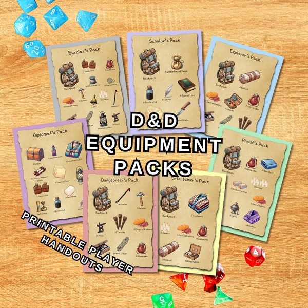 Printable Dnd Equipment Cards Etsy