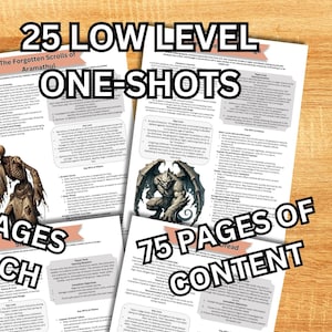 25 D&D 5e One-Shot Adventures: Levels 1-7 (Digital Download)