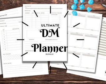 Paquete de DM definitivo: 10 plantillas únicas, planificador de GM de Dungeons and Dragons, complemento imprimible para juegos de rol, herramientas de DnD y recursos de Dungeon Master