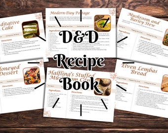 D&D-Inspired Medieval Recipes - Digital PDF Recipe cards/Cook Book