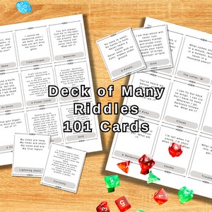 101 Printable Riddle Cards for D&D DMs: Deck of Many Riddles. Dungeons and Dragons Puzzles, Digital Download for Dungeon Masters image 1