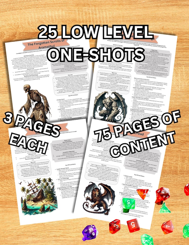25 low level D&D one shot adventures