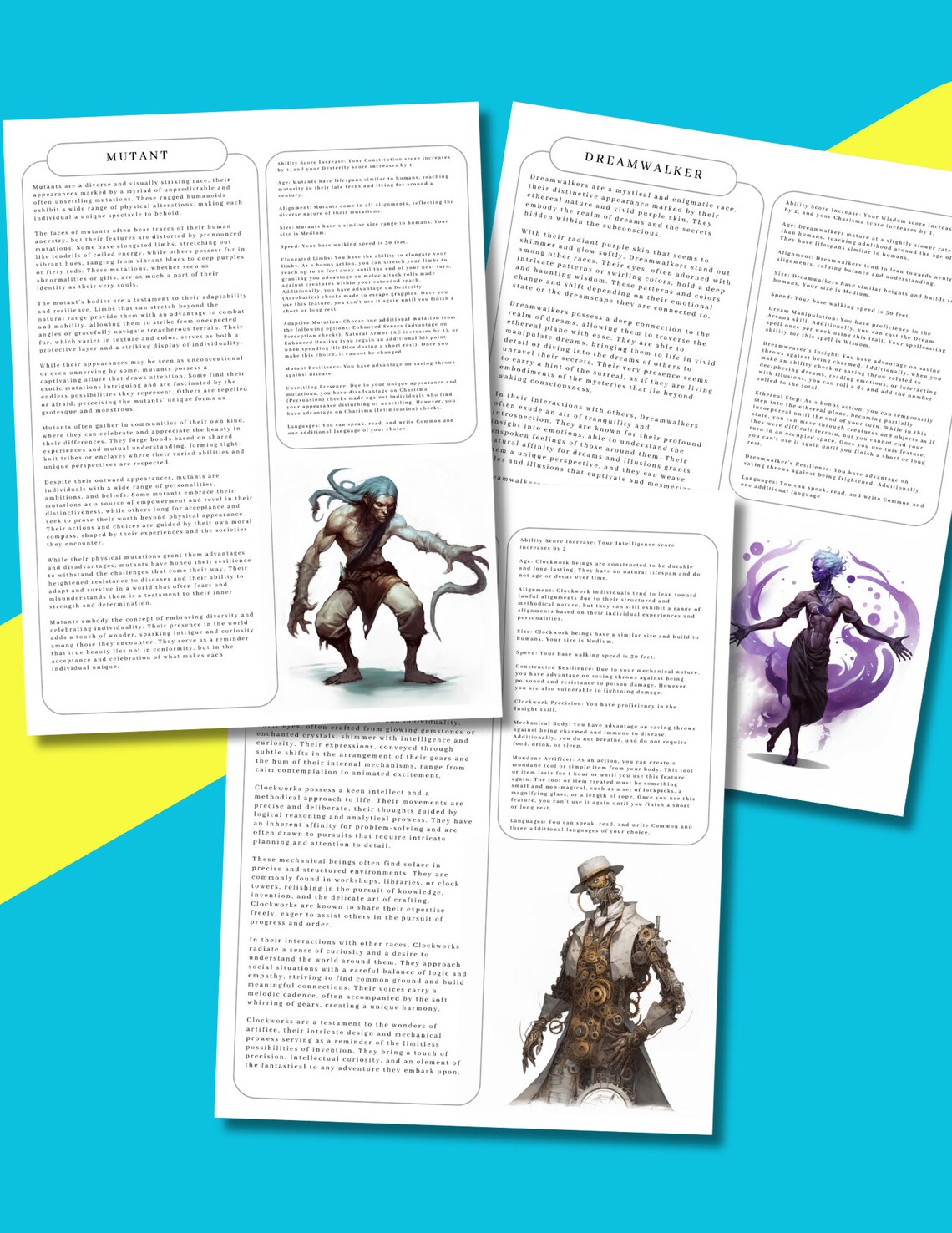 20 Custom D&D 5e Races - Custom Art - Fully Unique and Fleshed Out ...