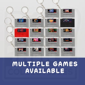 Keychain - SNES - Super Nintendo Entertainment System Cartridge (Multiple Styles)