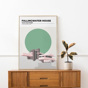 Architecture Poster | Fallingwater House Frank Lloyd Wright ...