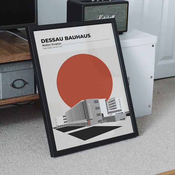 Architecture poster | Dessau Bauhaus Walter Gropius | Architecture print Wall Art printable, architecture digital print | modern arcitecture