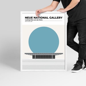 Architecture poster | Neue National Gallery Mies van der Rohe | Architecture print | Wall Art decor | Architecture Digital Print | Modern