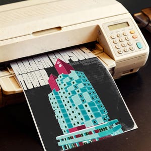 A4 Poster Mockups, Printer Mockup, PSD smart object, Vintage Printer Mockup, Photoshop template for wall art and prints, paper mock up