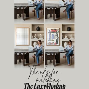 Video Frame Mockup, Person video mockup, Photoshop Template for Wall Art & Prints, Interior Mockup, Print Mockup, Mid Century modern mock up