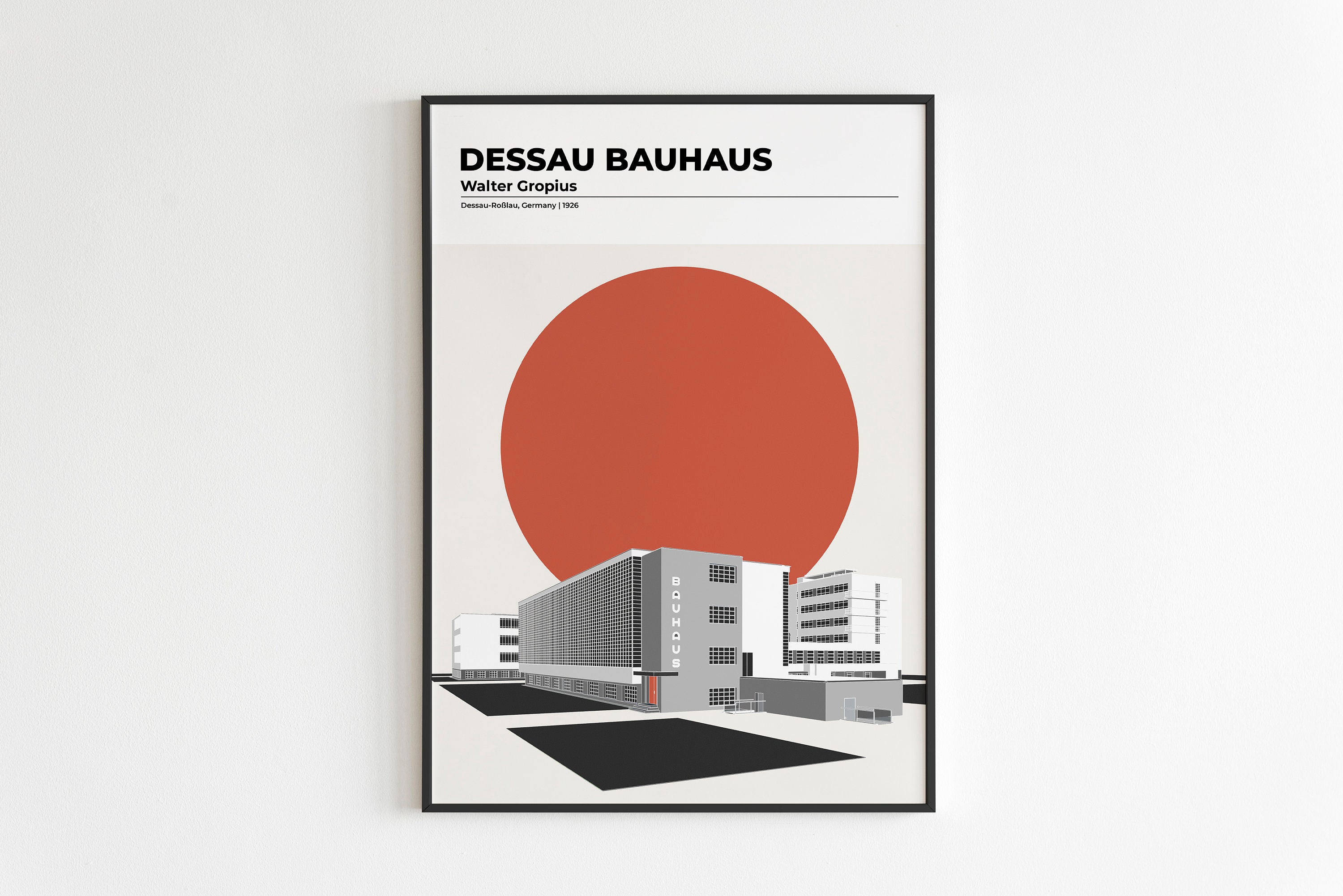 Architecture Poster Dessau Bauhaus Walter Gropius Architecture Print ...