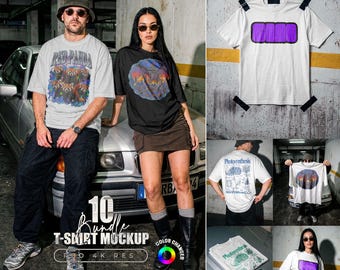 Tshirt Mockup Bundle, Streetwear, Oversized Shirt Mockups , PSD Smart Object Mock up