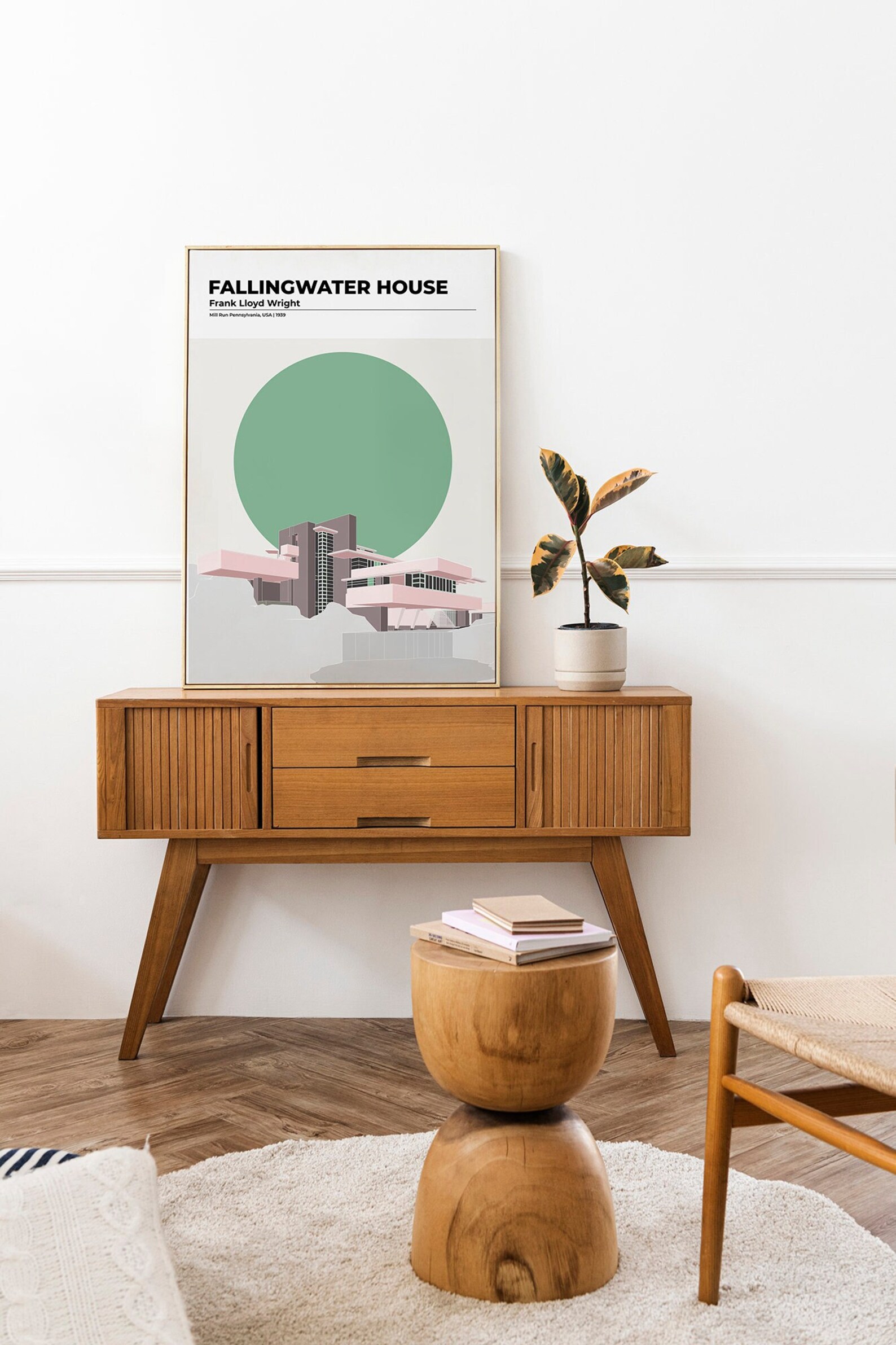 Architecture Poster | Fallingwater House Frank Lloyd Wright ...
