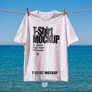 Comfort Colors 1717 White TShirt Mockup,  oversized shirt mock up, Summer t-shirt Mockups PSD Smart Object