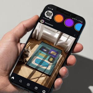 Video Frame Mockup, Cat video mockup, Photoshop Template for Wall Art, Interior Print Mockup, Mid Century modern, video canvas mockup