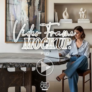 Video Frame Mockup, Person video mockup, Photoshop Template for Wall Art & Prints, Interior Mockup, Print Mockup, Mid Century modern mock up