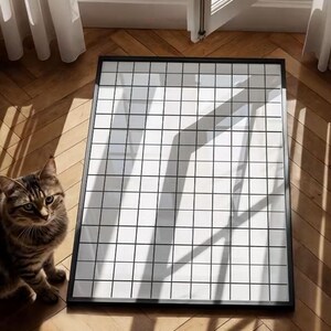 Video Frame Mockup, Cat video mockup, Photoshop Template for Wall Art, Interior Print Mockup, Mid Century modern, video canvas mockup