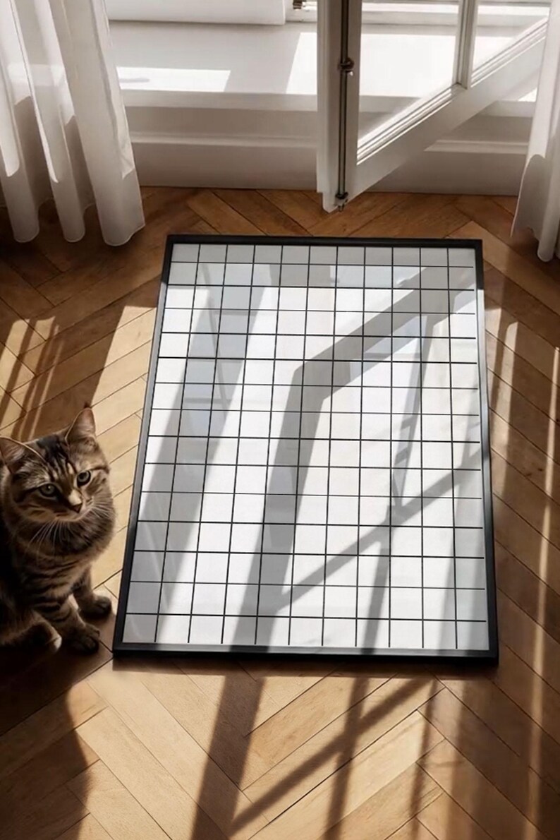 Video Frame Mockup, Cat video mockup, Photoshop Template for Wall Art, Interior Print Mockup, Mid Century modern, video canvas mockup