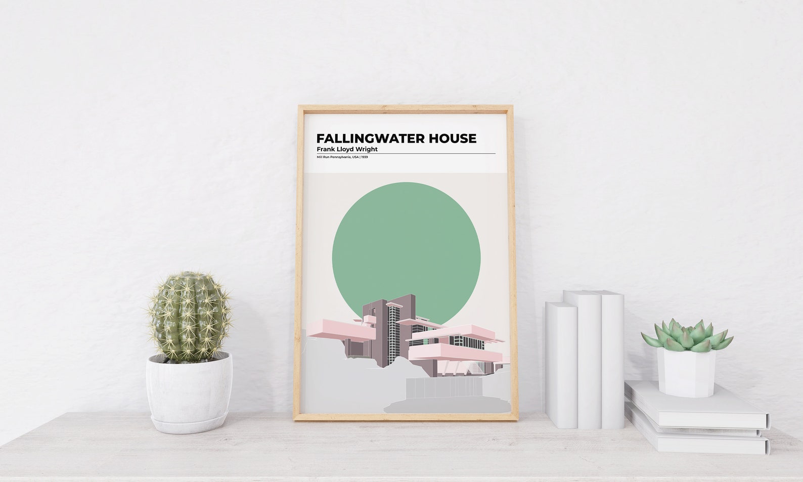 Architecture Poster | Fallingwater House Frank Lloyd Wright ...