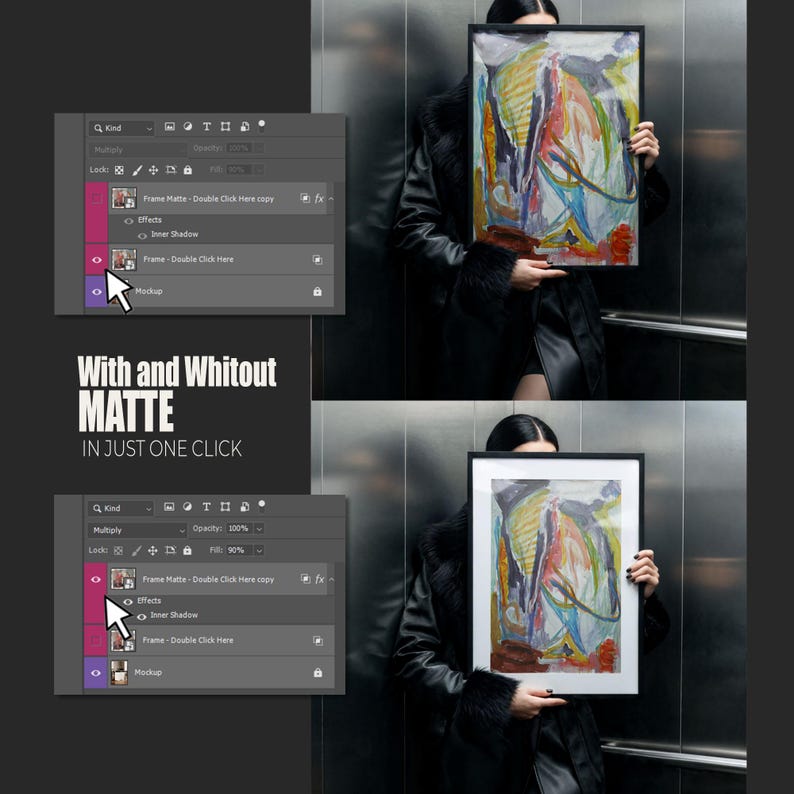 A1 Frame Photoshop Mockup Template for Wall art and Prints, mockup, Minimal interior display, 4k PSD Poster mock up, Person Mock up