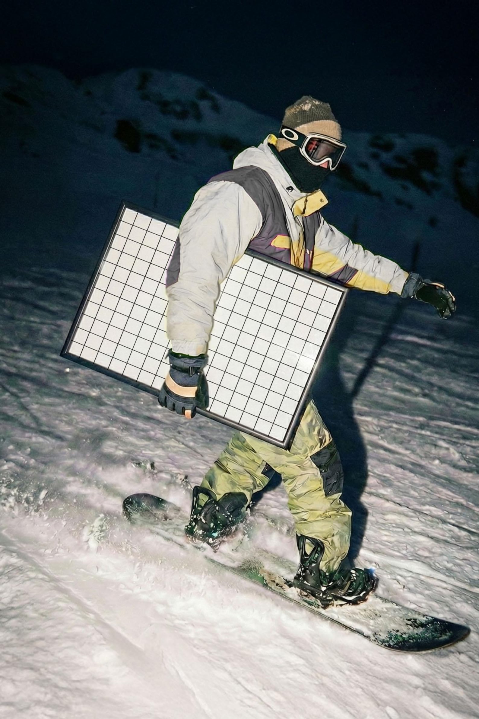 Snowboard Frame Poster Mockup, Frame Mockup With Snowboard, Photoshop Template Wall Art ...