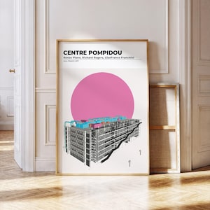 Architecture poster | Centre Pompidou | Architecture print | Wall Art | Architecture Printables | Modern architecture | Paris Print |