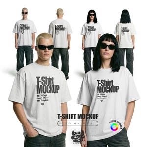 TShirt mockup bundle, oversized mockup, front and back t-shirt mock up, male and female mockups, PSD Smart Object, Model mockup, e-commerce