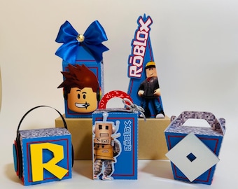 Roblox Treat Boxes • Gamer Party Favor Boxes • Customizable Roblox Birthday Supplies • Custom Favor Box