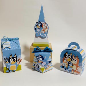 Bluey Treat Boxes •  Bluey Birthday Party •  Party Decorations • Custom Favor Box