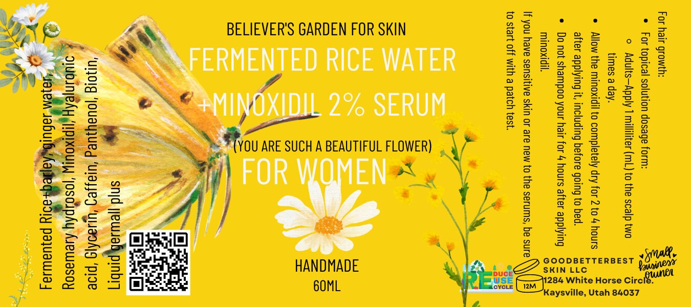 Fermented Rice Water minoxidil 2rosemary Serum for Women Ph Etsy