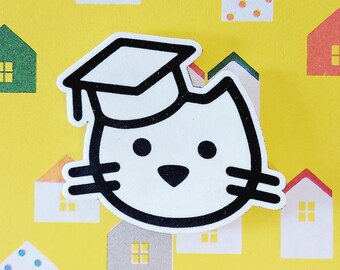 Shrink Plastic Kitten Academy Logo Pin