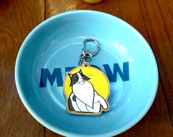 Maggie of Kitten Academy Wooden Keychain