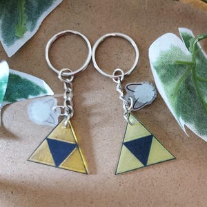 Shrink Plastic Triforce Keychain with Fairy Charm