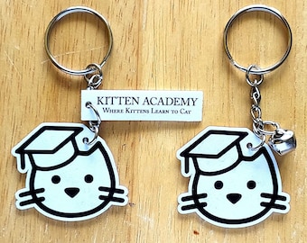 Kitten Academy Logo Keychains