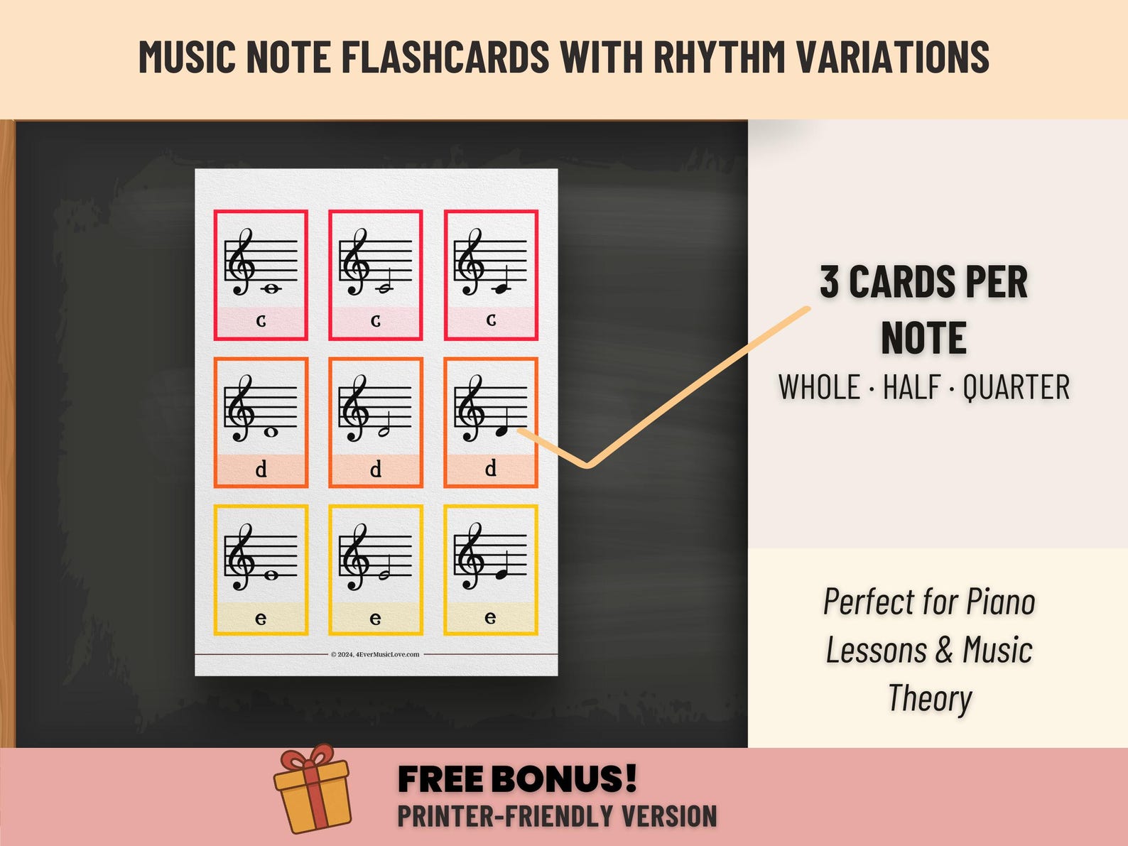 Musical Notes Flash Cards - Color Coded Piano Playing Cards for ...