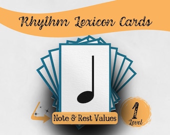 Rhythm Lexicon flashcards - Music theory learning cards for music school - Engaging printable games - Instant Download - Level 1