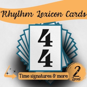 Cartes mémoire Rhythm Lexicon - Cartes d'apprentissage de la théorie musicale pour école de musique - Jeux imprimables captivants - Téléchargement instantané - Niveau 2