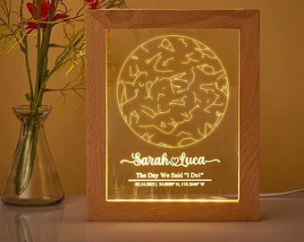 Personalized Star Map Lamp, Custom Night Light, Birthday Gift